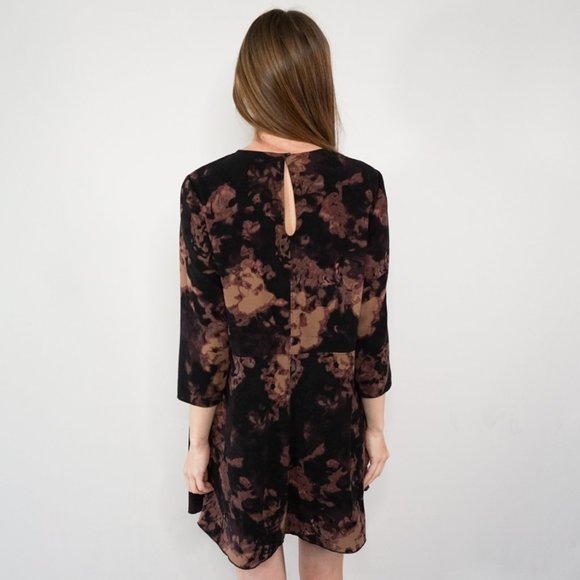 WILFRED ARITZIA Black & Brown Tie-Dye Shift Dress - Picture 4 of 7